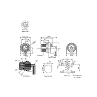 CE RoHS de alta calidad al por mayor chapado en oro de montaje en Panel de 90 grados en ángulo PCB IP68 M8 A-code macho receptáculo M8 conector de 6 pines