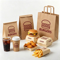 Boîte d'emballage alimentaire à emporter en carton, personnalisable, imprimée, pour sandwichs et hamburgers, en papier kraft