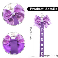 Porte-clés transfrontalier européen et américain pour filles, motif 'Pin Me', accessoire en tissu avec nœud et ruban, pendentif - Bestseller