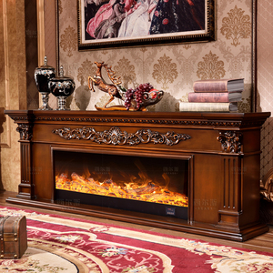Cheminée décorative d'intérieur en <span class=keywords><strong>bois</strong></span> avec insert de poêle à <span class=keywords><strong>bois</strong></span> à LED - Product Image 3