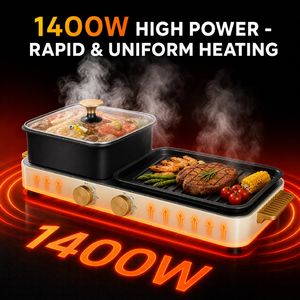 Olla Eléctrica con Parrilla 2026, Olla Caliente para Interiores 2 en 1 para 2-10 Personas, Multifuncional, Sin Humo, Shabu-Shabu, Parrilla Coreana para Barbacoa - Product Image 1