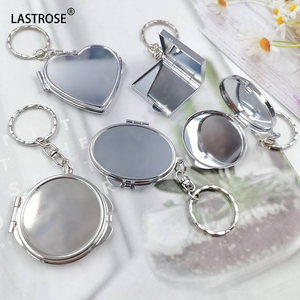 Bán Buôn Kim Loại Trái Tim Gương Móc Chìa Khóa Sliver Gương Đôi Bên Gương Nhãn Hiệu Riêng - Product Image 6