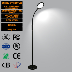 Lampe de sol LED EGH, design moderne et simple, pliable, 6 niveaux de luminosité, antidérapante, 12V 16W 500LM, blanc/<span class=keywords><strong>noir</strong></span> - Product Image 1