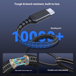 SAN GUAN Cable Trenzado Tipo-C PD100W con Revestimiento de Nailon, Carga Rápida 5A, Uno a Dos C-C, para Teléfono Móvil y Computadora, Incluye Auriculares - Product Image 4