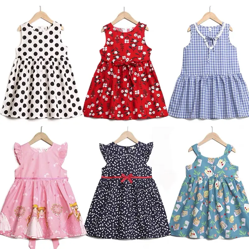 Summer new cotton sleeveless dress for children girls 1-10 years old children's dress for girls