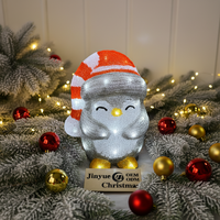 Luce LED 3D a Forma di Pinguino Natalizio con Cappello da Babbo Natale, IP44 Impermeabile, Decorazione per Giardino Esterno e Cortile