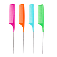 Meilleure vente, peignes à queue de Rat en acier inoxydable à poignée en acier de couleurs assorties