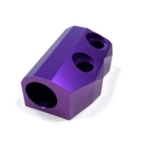 High-precision Thread Cutting Cnc Machining Aluminum Accessory Low Scrap Rates Grey purple Anodized Motor Part Strict Tolerance