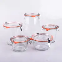 Transparent Weck Canning Jar, Eco-Friendly Jars with Lids