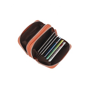 Cartera minimalista RFID para tarjetas de crédito, billetera inteligente automática para mujeres, funda de tarjeta de cuero genuino rfid - Product Image 3
