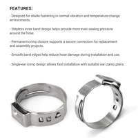 Collier de serrage en acier inoxydable pour raccord de tuyau pneumatique