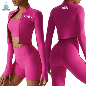 Reißverschluss-Outdoor-Laufjacke Sport-Yoga-Jacke Halb-Reißverschluss Formbare Fitness-Langarmjacke Schnelltrocknende Yoga-Oberteil Übergröße - Product Image 1
