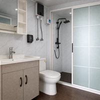 Maison conteneur extensible en planches de bois, modulaire, respirante, avec cadre épaissi, design moderne, noire, pour usage scolaire/bureau