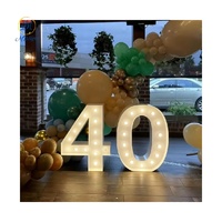 Lampe LED autoportante, chiffres 0-9, fournitures pour fêtes, 4 pieds, 3 pieds, décoration lumineuse géante pour anniversaire, lettres lumineuses géantes, grands chiffres