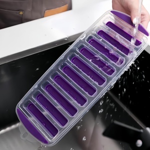 Lot de 3 moules à glaçons flexibles à démoulage facile, 21 compartiments, forme allongée, en plastique et TPR - Product Image 6