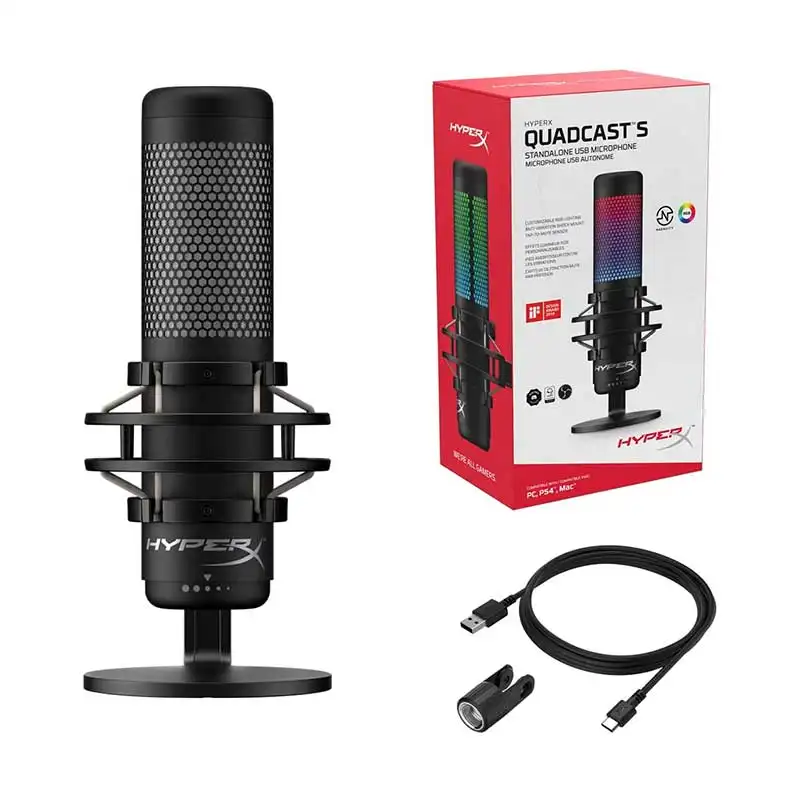 Hyperx quadcast S RGB USB Condenser Microphone đa hướng RGB chiếu sáng microphone cho PC, ps5, PS4