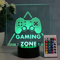 Lampe de bureau de salle de jeux 3D personnalisée avec contrôle tactile et capteur, lampe de chevet LED multicolore, décoration moderne, cadeau d'anniversaire