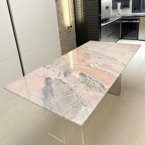 Bộ bàn ăn đá cẩm thạch hồng sang trọng phong cách châu Âu hoàng gia Pháp hiện đại, thiết kế có thể điều chỉnh, phù hợp cho biệt thự và căn hộ. - Product Image 4