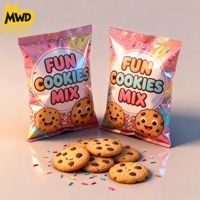 Miaowadi sac à biscuits personnalisé imprimé matériaux composites pochette debout sac d'oreiller coloré pour biscuits noix collations