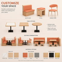 Ensemble de mobilier de restaurant moderne : Banquettes en bois, tables à plateau en marbre, chaises à dossier rond – Vente en gros