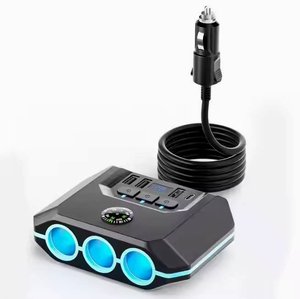 120W 3 Socket Car Charger 4 Port <b>USB</b> Charging <b>Hub</b> QC3.0 PD Fast Charge Cigarette Lighter Adapter for Travel - Product Image 1