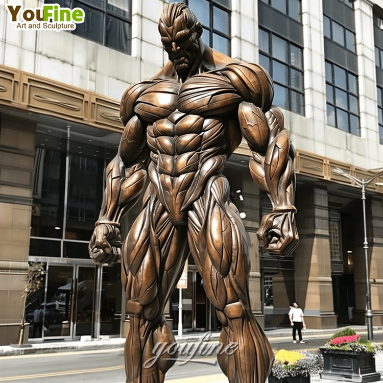 等身大の強いブロンズマッスルマンボディービル彫刻販売