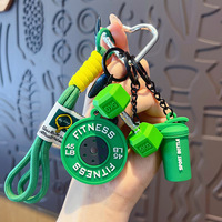 Mini pendentif haltère de simulation en caoutchouc souple, porte-clés haltère, pendentif mini haltère, pendentif kettlebell, porte-clés de gym