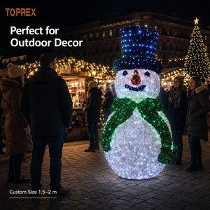 Escultura de Muñeco de Nieve 3D Iluminada con LED para Exteriores, Toprex Large Park, IP65, Decoración Navideña para Caminos, Brillo Festivo Encantador - Product Image 2
