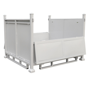 HIgh Quality Metal <strong>Stack</strong> Collapsible Storage Cage Container Foldable Steel <strong>Pallet</strong> <strong>Box</strong> for Industry Parts &amp; Warehouse Storage