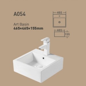 Lavabo Art Basin A040 de 480x430x150mm, Cerámica Blanca para Encimera - Product Image 4