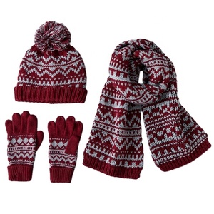 Winter Warm Knitted Scarf Beanie <strong>Hat</strong> <strong>and</strong> <strong>Gloves</strong> <strong>Set</strong> Boys &amp; Girls Soft Stretch <strong>Hat</strong> Scarf <strong>and</strong> Mitten <strong>Set</strong> - Product Image 1