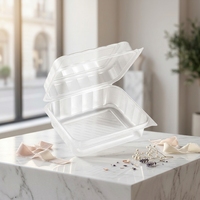 Récipient en plastique PET rectangulaire jetable personnalisé Boîte d'emballage blister de fast-food pour le stockage des légumes, des gâteaux, des gelées et des aliments