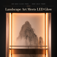 Vitrine moderne en verre translucide rétroéclairée par LED, étagères en acier inoxydable, séparateur de pièce à motifs, étagère à vin décorative