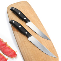 Ensemble de couteaux à Steak en acier allemand, Steak de cuisine 6 pièces, avec fourchette ergonomique et manche à Triple Rivets, 5Cr15Mov
