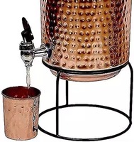 Distributeur de pot d'eau en cuivre de haute qualité 3L avec ensemble de verres antirouille étanche Design élégant fabriqué à la main pour la maison et le bureau