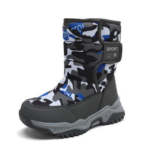 Bottes de neige personnalisées en gros pour enfants, rose et noir camouflage, chaudes, imperméables, antidérapantes, avec fermeture Velcro, <span class=keywords><strong>chaussures</strong></span> de <span class=keywords><strong>ski</strong></span> d'hiver pour l'extérieur - Product Image 1