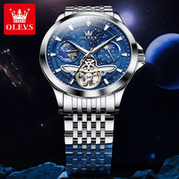 Montres automatiques mécaniques Olevs 6705, étanches, aiguilles lumineuses, chronographe, calendrier, montres-bracelets pour hommes, Montre Relojes Homme
