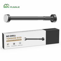 YIJIALE 30000 ㎡   Tringle à rideau télescopique antidérapante en acier au carbone Factory Twist & Fit 32 mm 62,9-137,7 pouces pour fenêtre et chambre