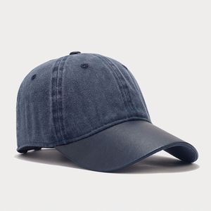 Vintage Leather Border Color Soft Top Baseball Golf <b>Sun</b> <b>Hat</b> European American Fashion Duck Tongue Visor Sports Caps Women <b>Men</b> - Product Image 4