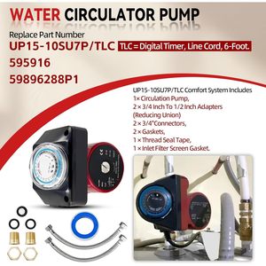 Pompe de circulation d'eau Newnine 115V 1/25 HP 3/4x1/2 NPT Raccord réducteur en fonte - Product Image 2