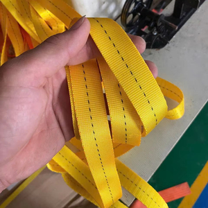 Polyester Webbing <b>Strap</b> 2.5cm Width Yellow 950kg Load Capacity Heavy Duty <b>Tie</b> <b>Down</b> Lashing Belt for Cargo Packing from Vietnam - Product Image 1