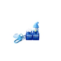 Cadeau de Noël, Père Noël, flocon de neige, LED bleue, jouet de décompression en plastique à deux boutons, porte-clés tactile