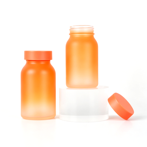 Pot en verre dégradé givré de qualité alimentaire de 120 ml et 150 ml avec bouchon à vis pour l'emballage de comprimés de vitamines, de capsules et de médicaments - Product Image 2