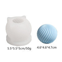 Moule en silicone économique de petite taille pour bougies, savons en pain et ornements faits main, avec motif 3D classique populaire de boule de laine