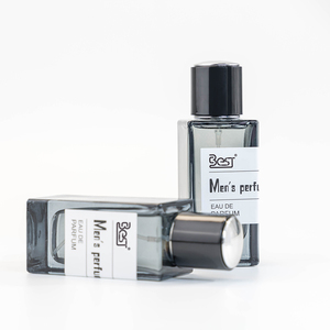 批发定制方形扁平30ml 50ml 100ml香水喷雾瓶带黑色塑料盖定制颜色 - Product Image 2