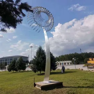 Abstract Steel Rotating Kinetic Wind Sculpture Kinetic Sculpture With Led Music Kinetic Lights Sculpture