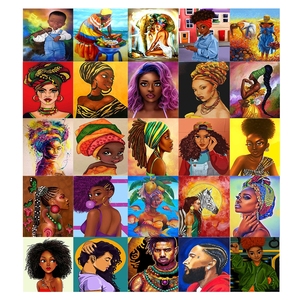 Meian nuevo tamaño personalizado 5D cristal diamante pintura arte impresiones estilo impresionista para BTS para mujer africana pintada a mano - Product Image 2