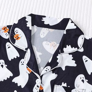 New Châu Âu mỹ của phụ nữ ngủ Halloween in ve áo ngắn tay áo Pajama quần short qua biên giới thương mại nước ngoài nhà - Product Image 2