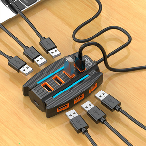 <span class=keywords><strong>USBhub</strong></span> USB 2.0 Fuente de alimentación externa de 10 puertos con luz ambiental - Product Image 1