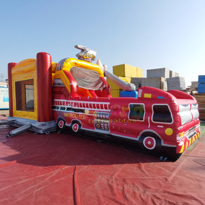 Castillo Inflable Comercial para Niños con Diseño de Camión de Bomberos, Tobogán Combinado, Capacidad de 500 kg, Diseño Portátil - Product Image 3